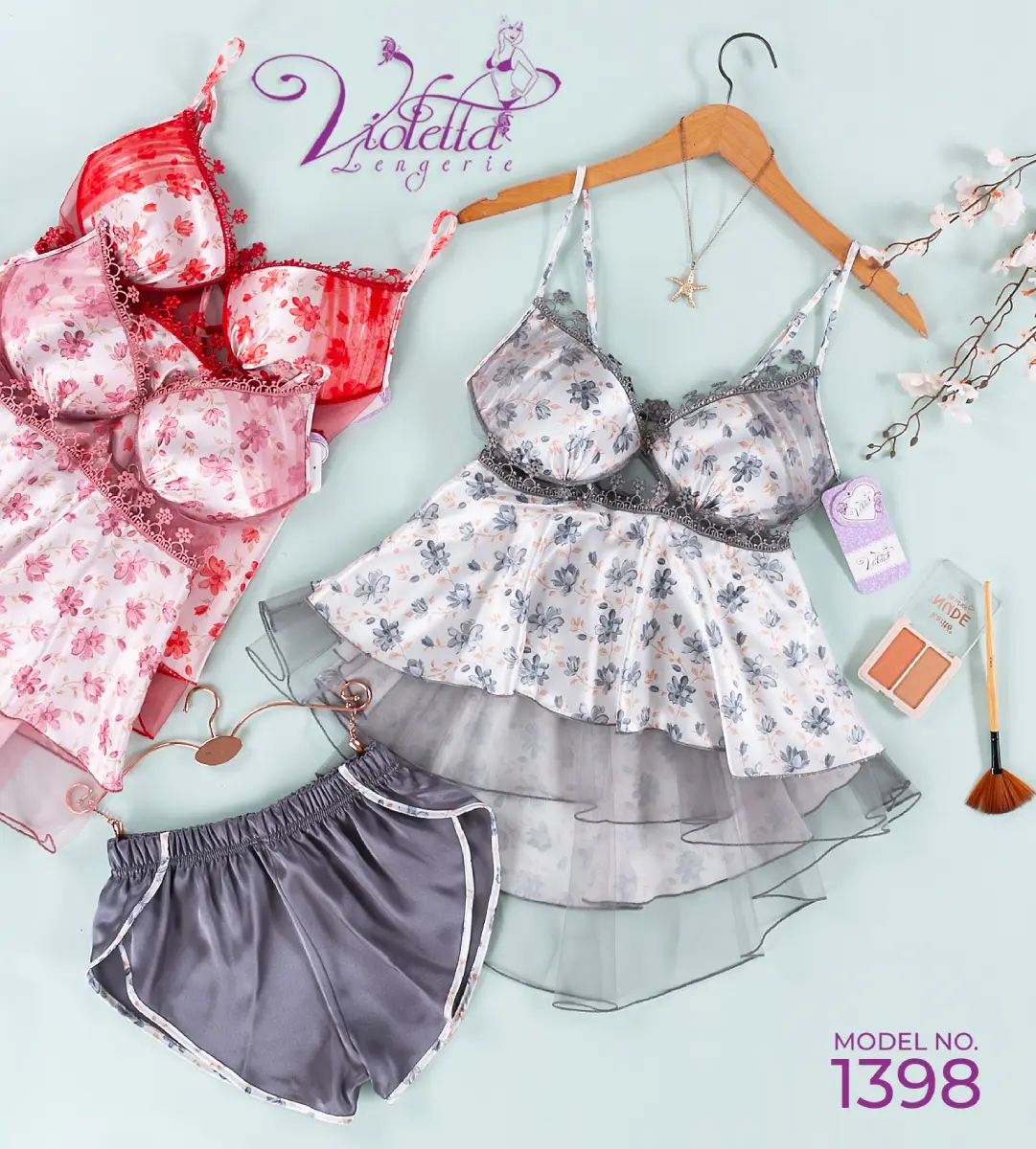 1398 1 موديل بيبي دوب قطعتين كود1398 - الصورة 1