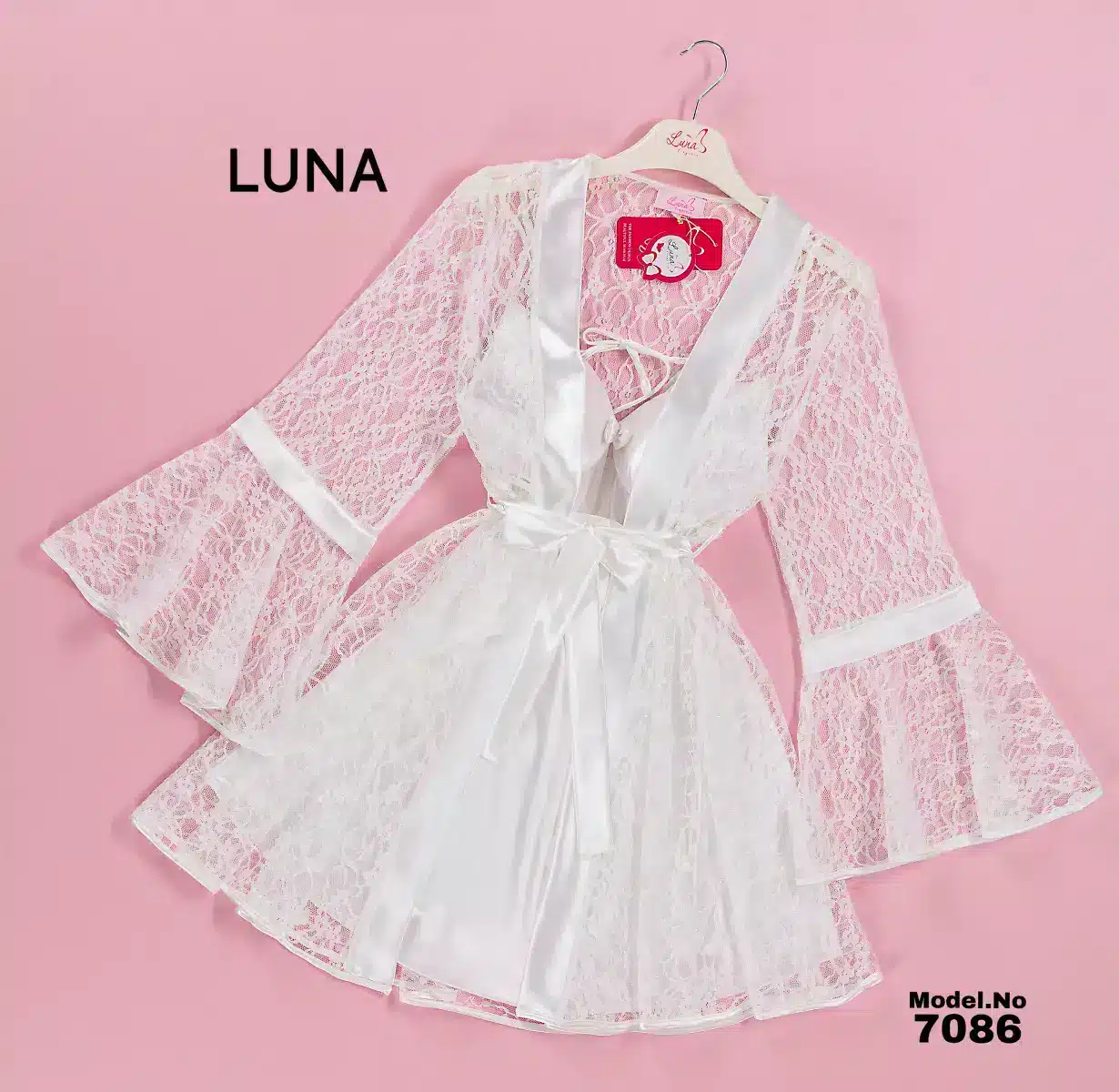 7086 موديل صباحية قصير أبيض كود 7086 - الصورة 1