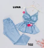 ⁦موديل بيجامة بنطلون قطعتين كود 7088⁩ - الصورة ⁦7⁩