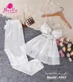 ⁦موديل بيجامة ستان قطعتين كود 4563⁩ - الصورة ⁦7⁩