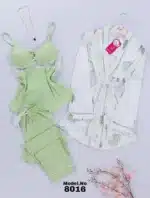 ⁦موديل بيجامة 3 قطع قطن كود 8016⁩ - الصورة ⁦3⁩