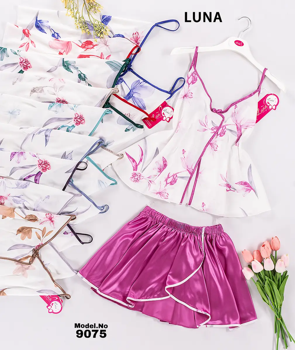 9075 1 موديل بيجامه شورت كود 9075 - الصورة 1