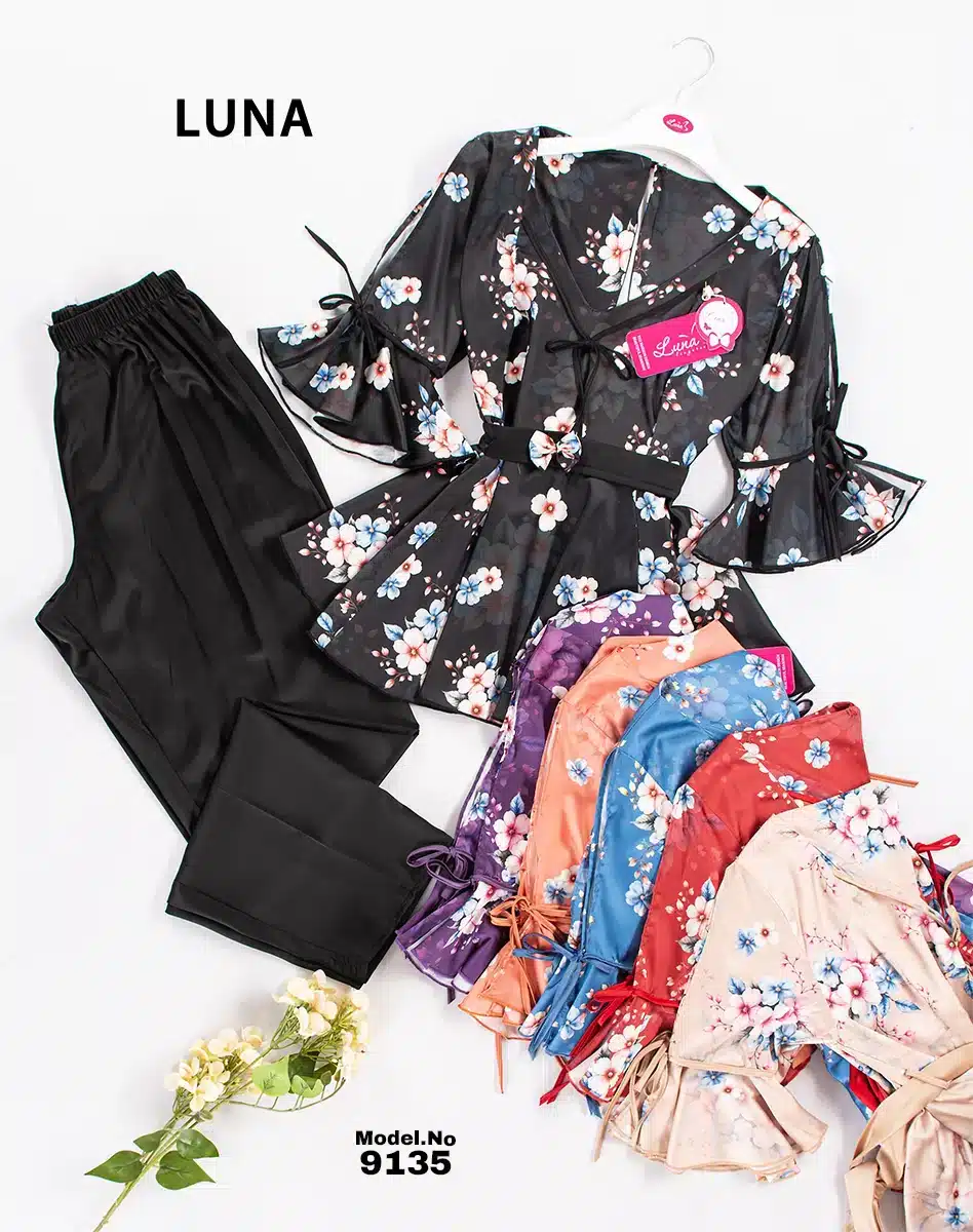 9135 7 موديل بيجامه بنطلون قطعتين كود 9135 - الصورة 1