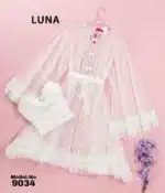 ⁦موديل صباحيه أبيض قصير كود 9034⁩ - الصورة ⁦2⁩