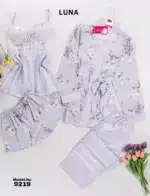 ⁦موديل بيجامه بنطلون 4 قطع كود 9219⁩ - الصورة ⁦4⁩