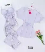 ⁦موديل بيجامه بنطلون ثلاث قطع كود 9223⁩ - الصورة ⁦2⁩
