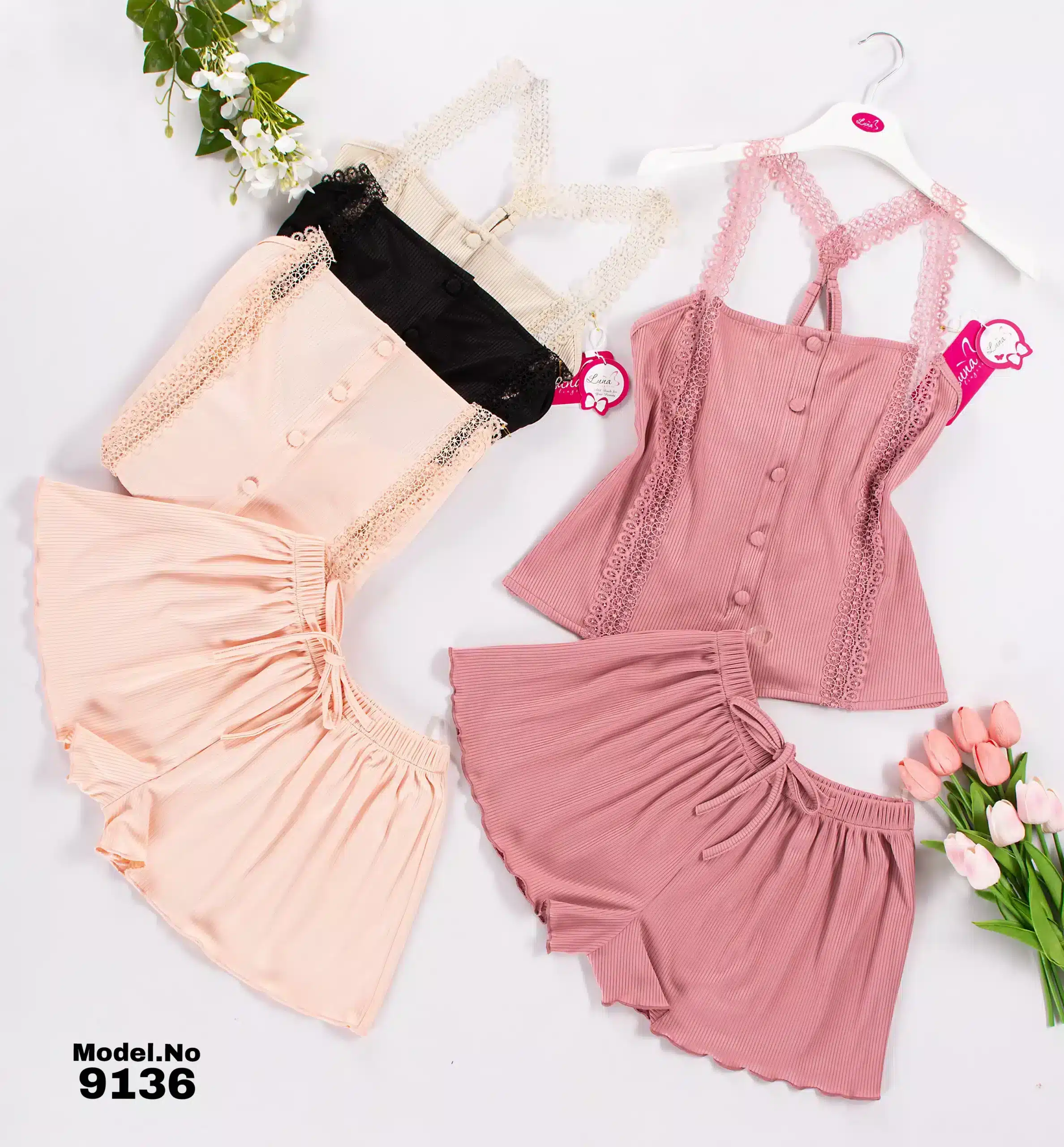 9136 4 موديل بيجامه شورت كود 9136 - الصورة 1