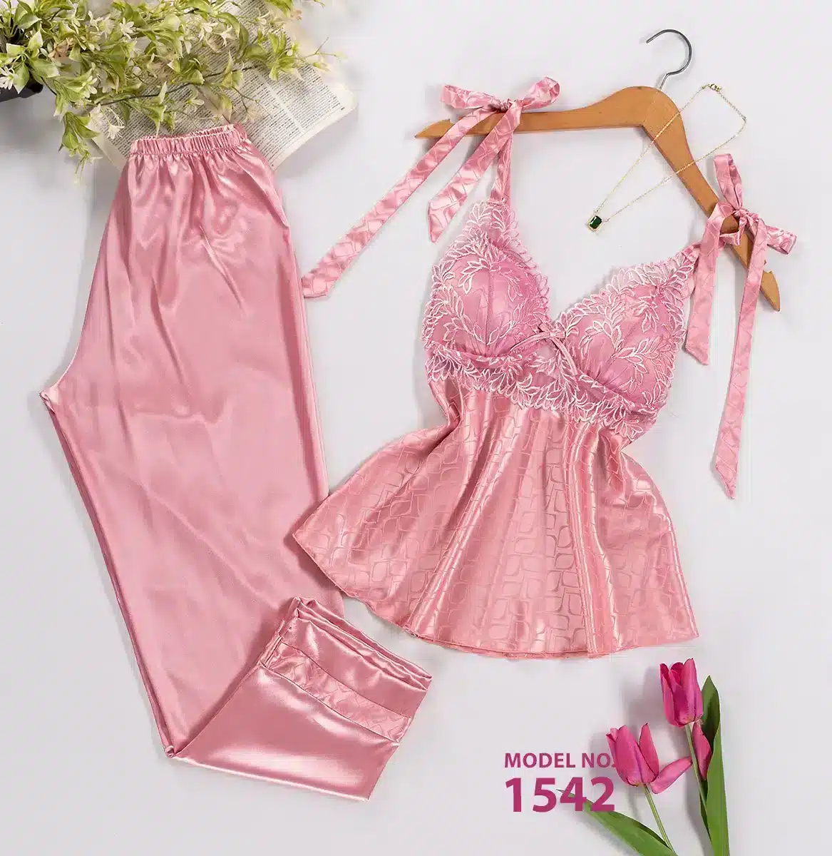 1542 5 موديل بيجامه بنطلون كود 1542 - الصورة 1