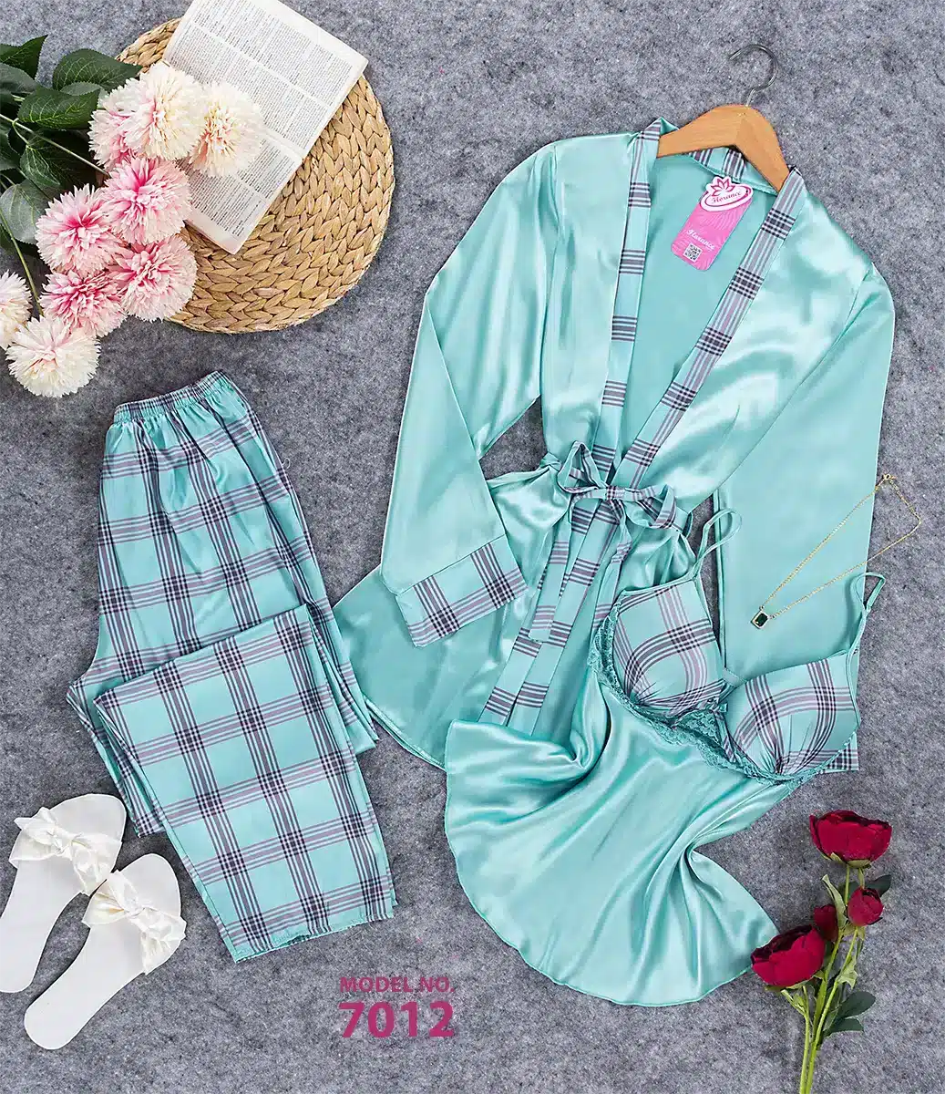 7012 2 موديل بيجامه بنطلون 3 قطع كود 7012 - الصورة 1