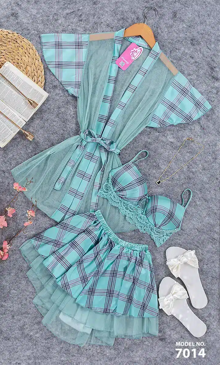 7014 3 موديل بيجامه سكيرت كود 7014 - الصورة 1