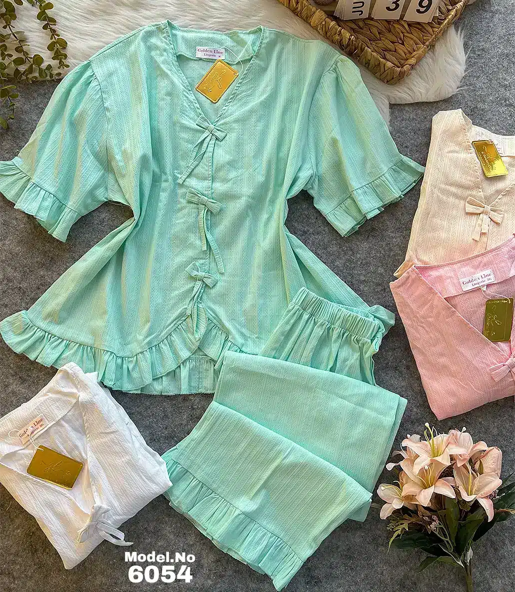 1 موديل بيجامه بنطلون قطن كود 6054 - الصورة 1