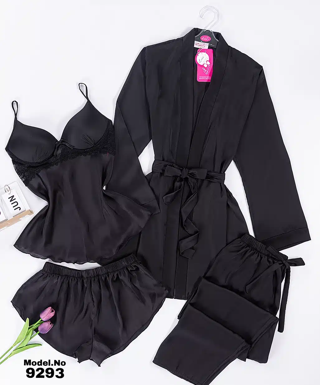 9293 6 موديل بيجامه بنطلون 4 قطع كود 9293 - الصورة 1