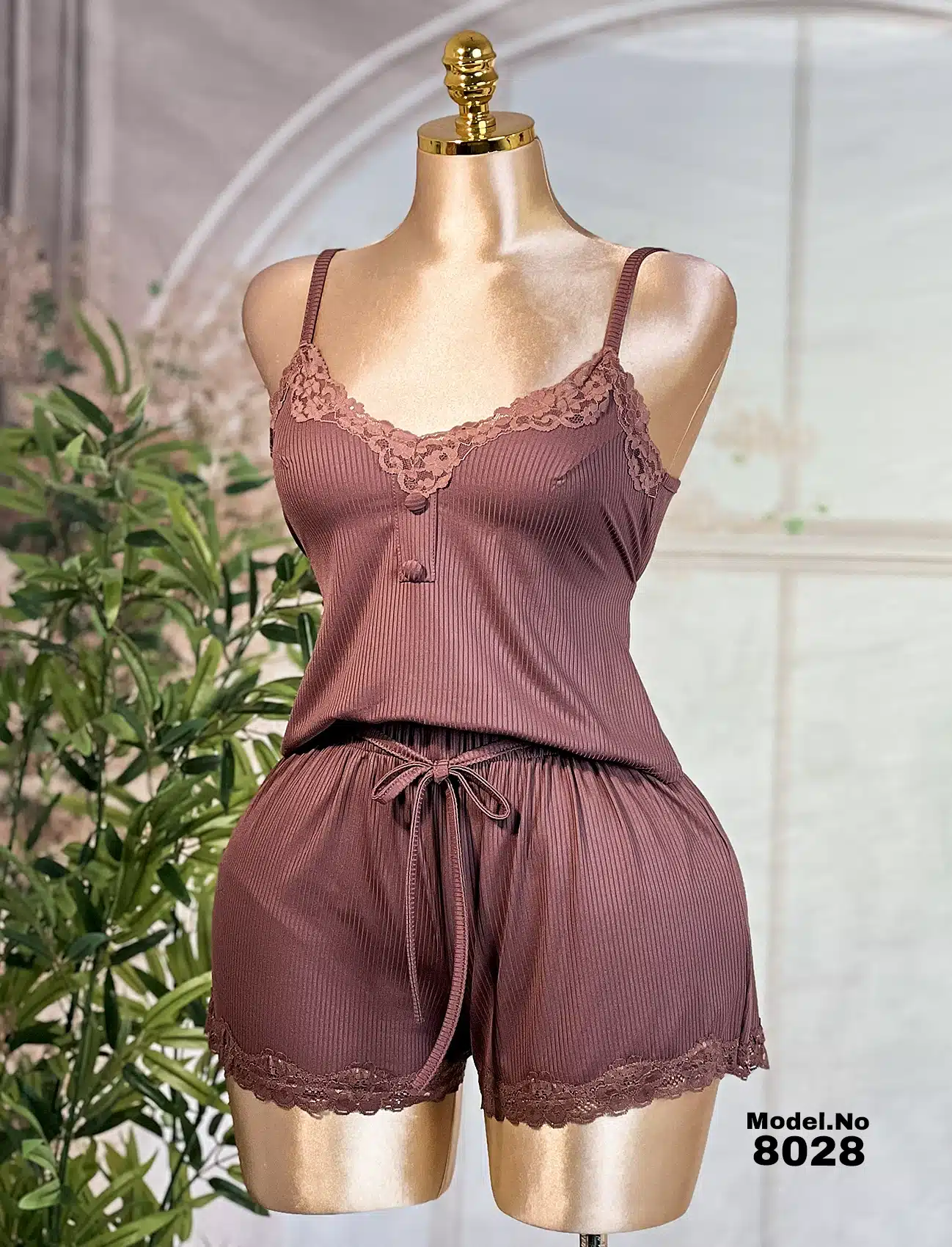 1 موديل بيجامة شورت قطن كود 8028 - الصورة 1