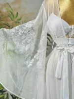 ⁦موديل صباحيه طويل أبيض كود 9124⁩ - الصورة ⁦2⁩