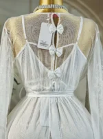 ⁦موديل صباحيه طويل أبيض كود 9124⁩ - الصورة ⁦4⁩