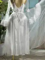 ⁦موديل صباحيه طويل أبيض كود 9350⁩ - الصورة ⁦6⁩