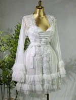 موديل صباحيه قصير أبيض كود 9023