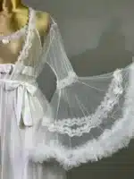 ⁦موديل صباحيه طويل أبيض كود 9494⁩ - الصورة ⁦3⁩