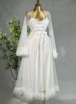 موديل صباحيه طويل أبيض كود 9469X