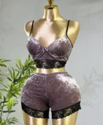 ⁦موديل بيجامه قطيفه 3 قطع كود 7114⁩ - الصورة ⁦4⁩