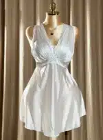 ⁦موديل صباحيه قصير أبيض كود 2023-2⁩ - الصورة ⁦4⁩