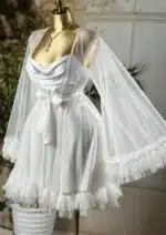 ⁦موديل صباحيه قصير أبيض كود 9465⁩ - الصورة ⁦2⁩